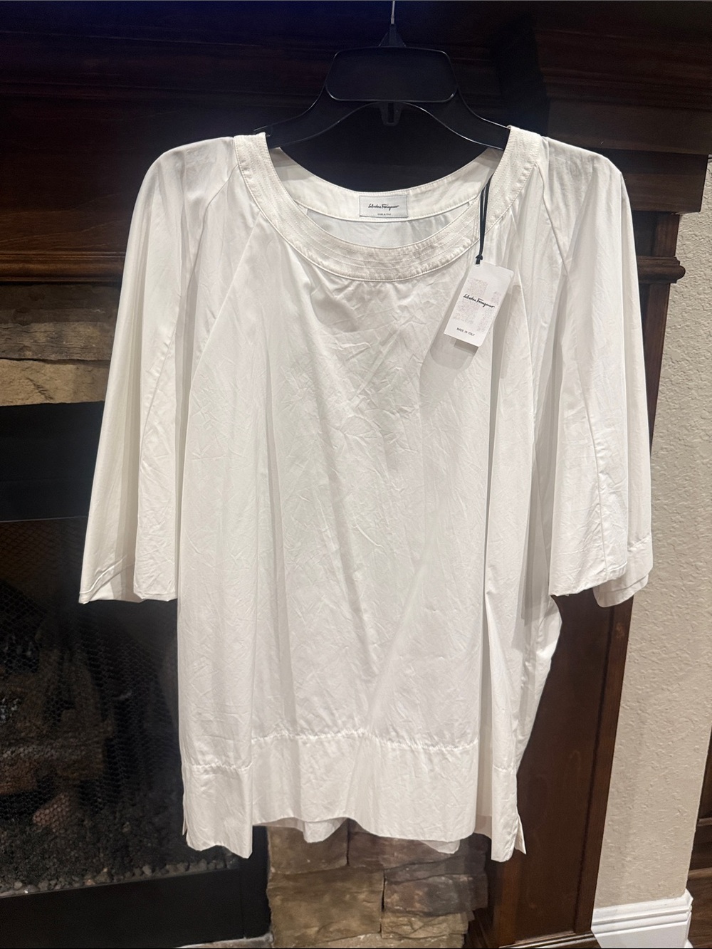 Salvatore Ferragamo White Short-Sleeve Tunic